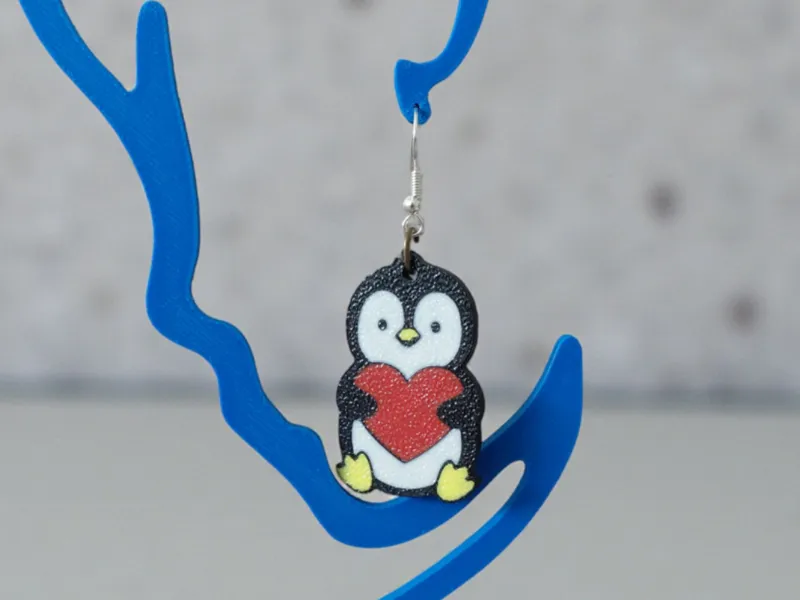 Penguin Love Earrings / Keychain