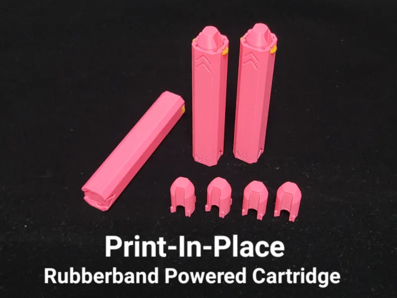Rubberband Powered Cartridge for Toy Guns