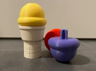Ice Cream Cone with stacking ice cream (no glue)