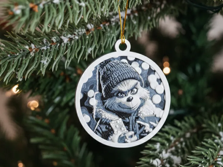 Grinch hueforge Christmas tree ornament