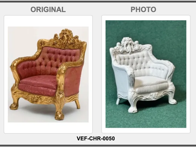 Karpen GOLD Armchair: VEF-CHR-0050 1:12 Dollhouse