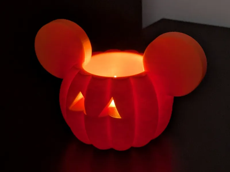 Minimalist Mickey mouse pumpkin tealight