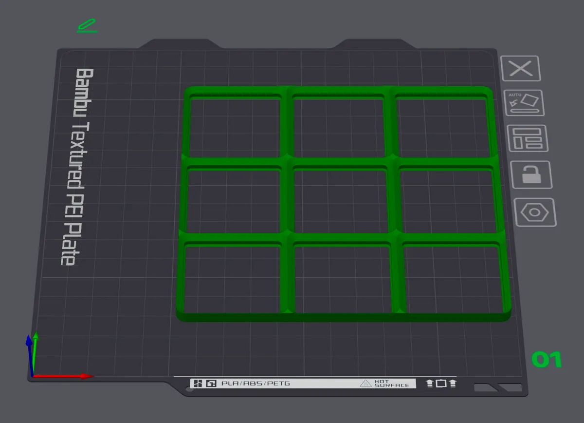 Plaque de base Gridfinity 3x3
