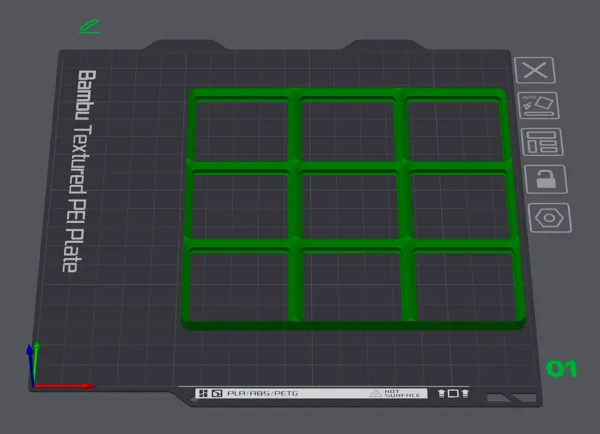 Plaque de base Gridfinity 3x3