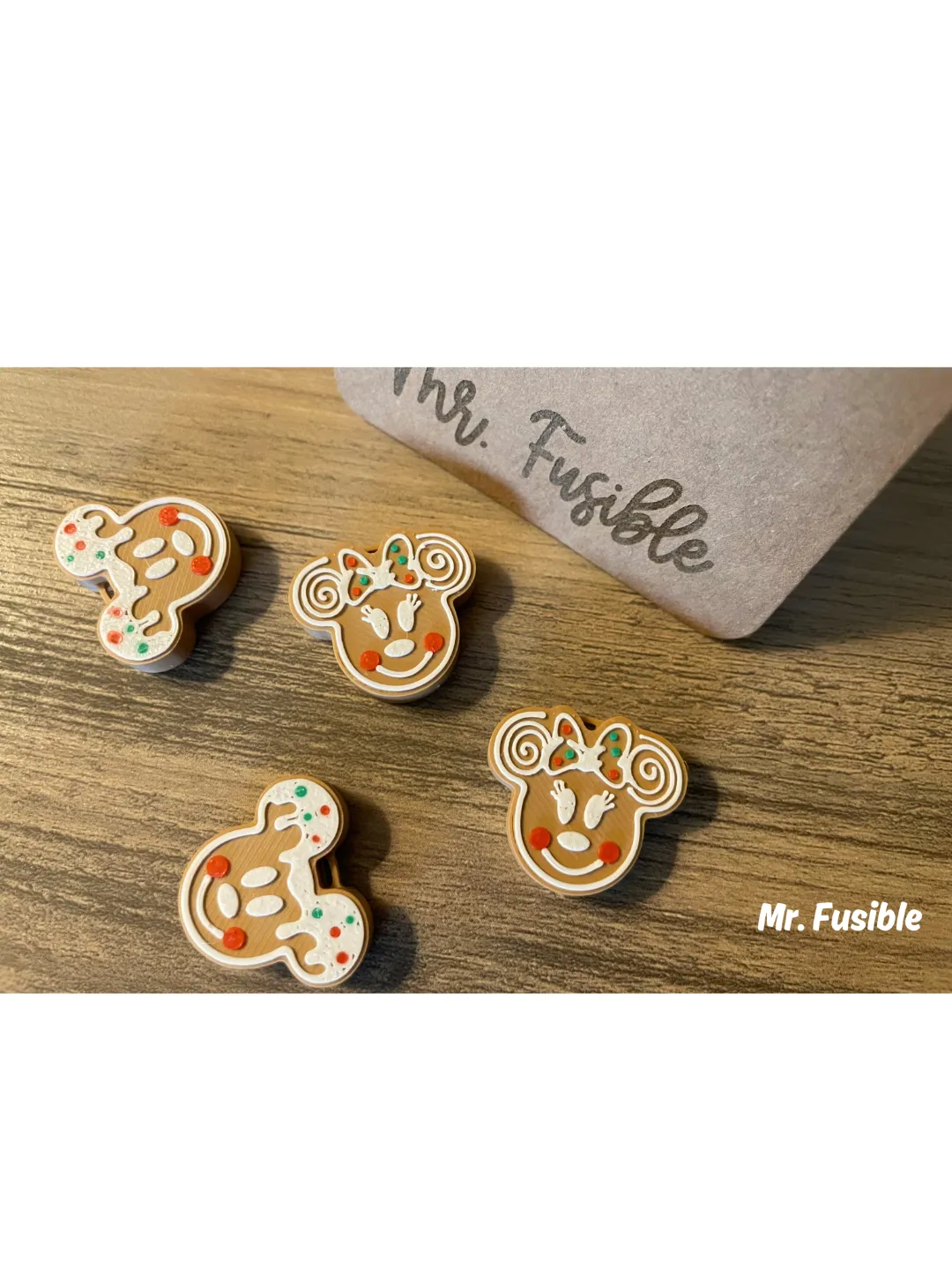 Mickey Gingerbread Christmas Earrings view 2