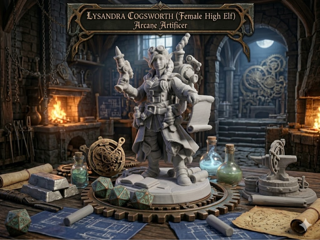 female elven artificer miniature