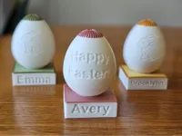 0.2mm layer, 2 walls, 15% infill (0% infill on the egg)
