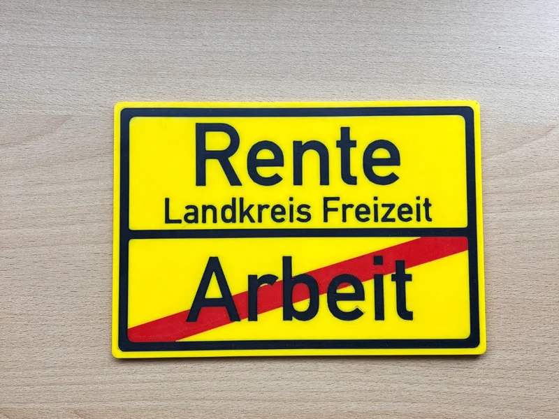 German Town Sign — Retirement Edition