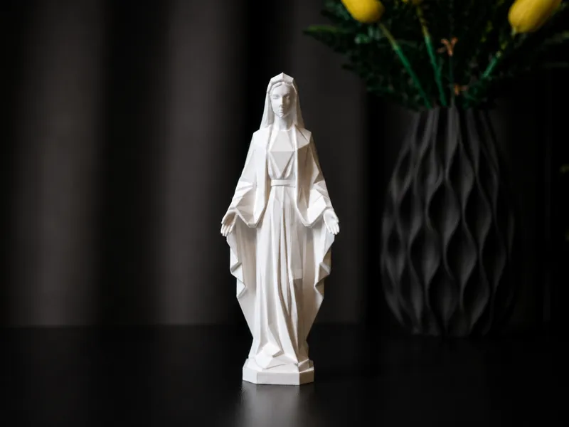 Modern Low Poly Madonna Sculpture
