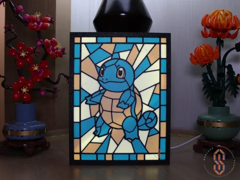 Marco decorativo: Stained Glass - Squirtle — referencia de MakerWorld