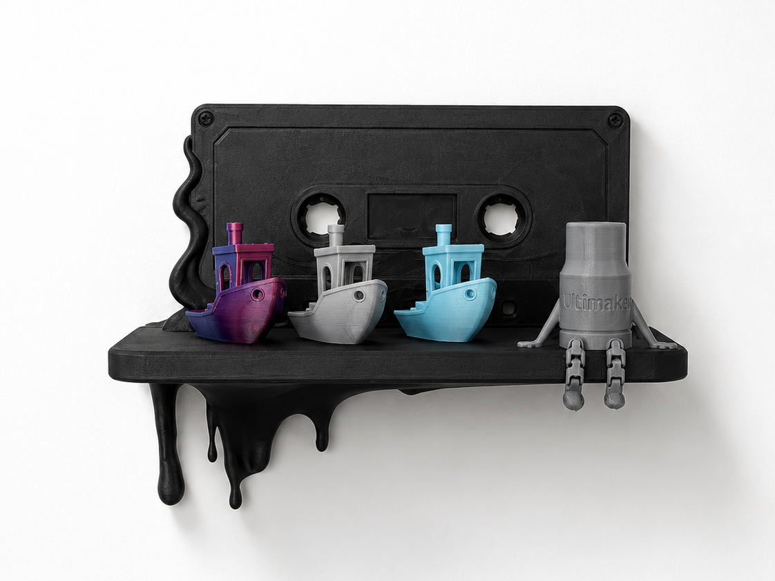 Melting Cassette Display Shelf – Retro Wall Art