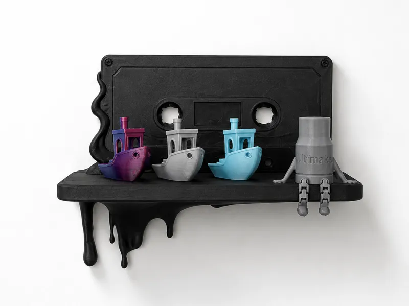 Melting Cassette Display Shelf – Retro Wall Art