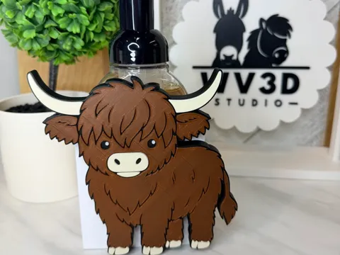 Tapa o cubierta: Interchangeable Cover - Cute Highland Cow — referencia de MakerWorld