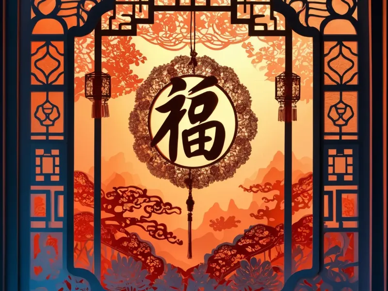 蛇年窗花立体剪纸浮雕画《迎春接福》