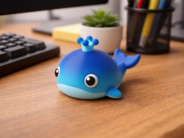 Petite baleine décorative aux yeux asymétriques