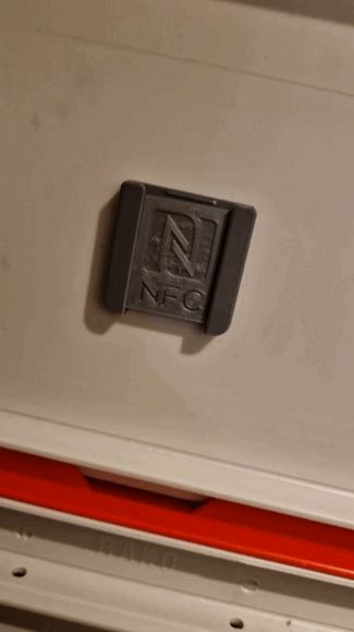 Reusable NFC Tag holder for Storage boxes (Tested)