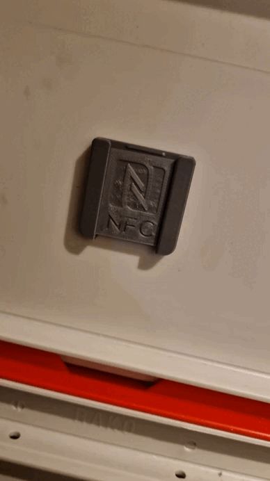 Reusable NFC Tag holder for Storage boxes (Tested)