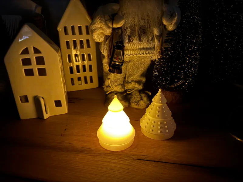 einfacher Teelicht Weihnachtsbaum Vasenmodus