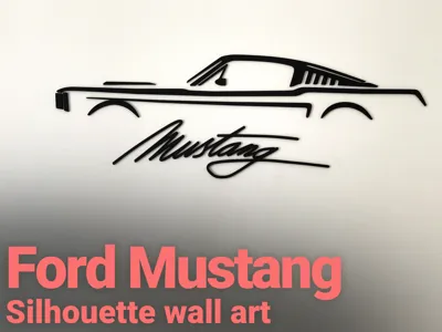 Ford Mustang Fastback - Silhouette wall art