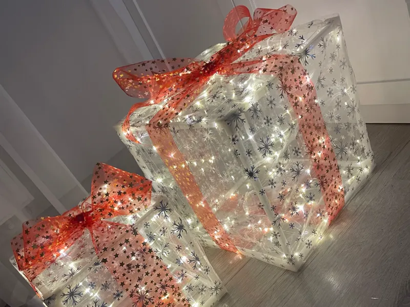 DIY Light-Up Christmas Gift Box Under the Tree