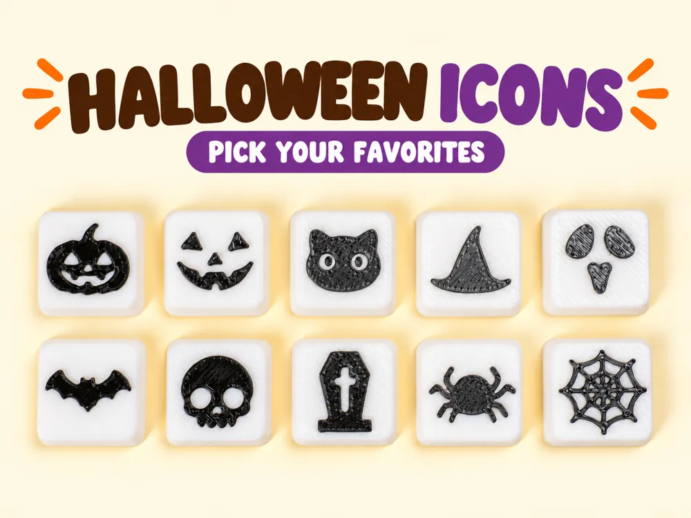 Halloween Fidget Clicker – Custom Letters & Icons - Free 3D Print Model ...