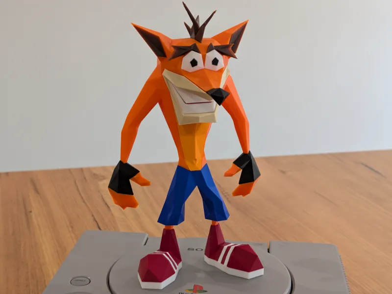 Crash Bandicoot Figure - Low Poly PS1 - NO AMS