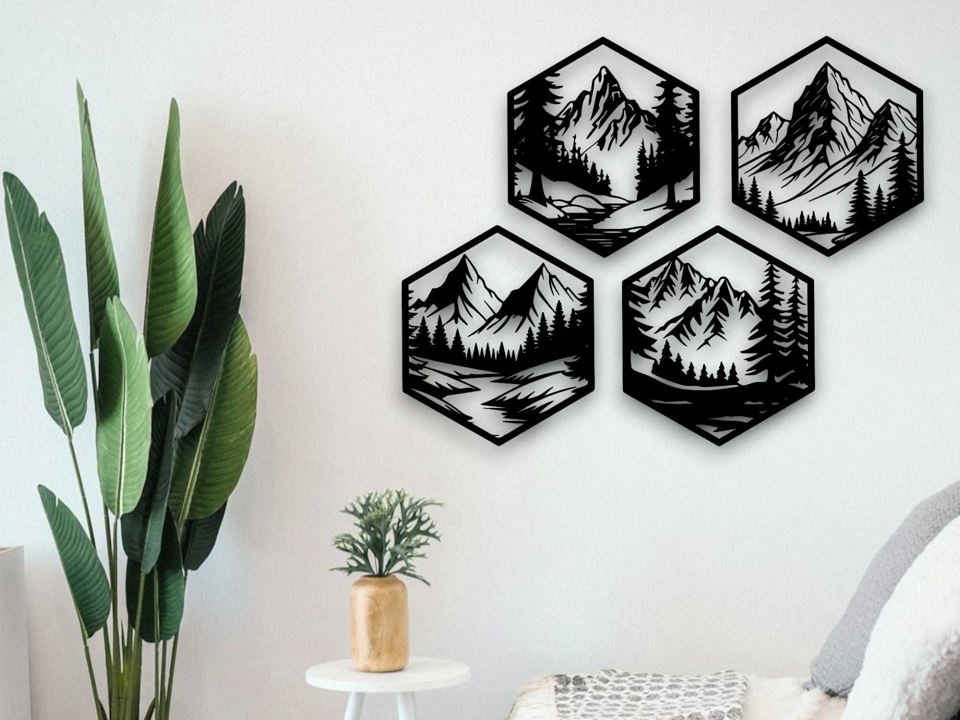 Miniatura 1 do modelo 3D Hexagonal Wall Art - v2
