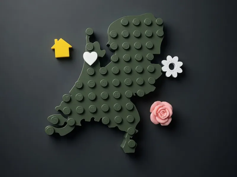 Netherlands Brick magnet with movable heart