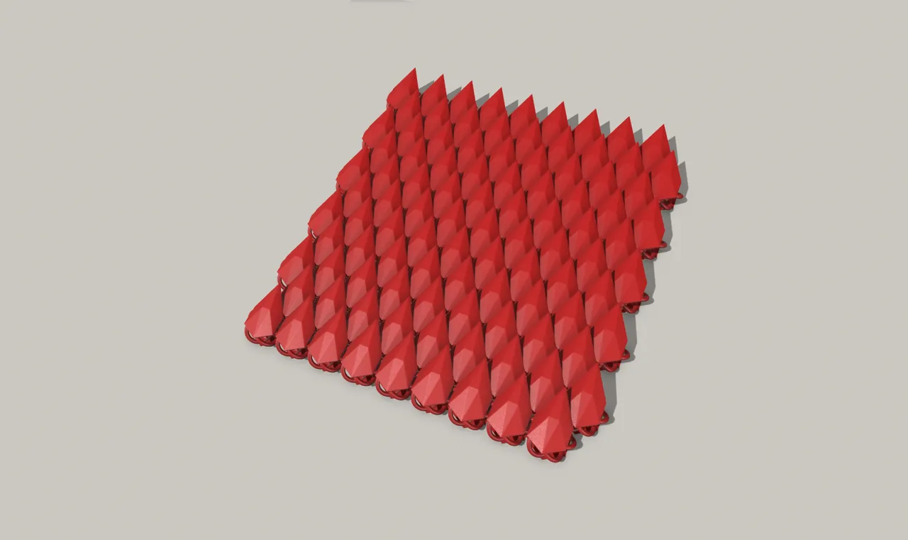 Dragon Scale Hexagonal Chainmail - Print in place view 3
