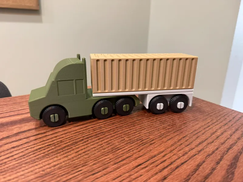 Toy 18 wheeler / semi truck with container