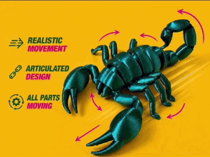 Articulated flexi scorpion-fidget toy