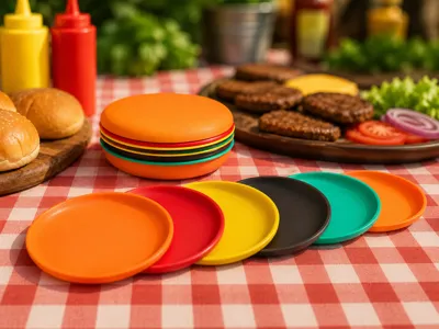 Burger Stack Plate Set – 6 Stackable Plates