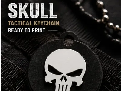 Skull Tactical Keychain 3D | Portachiavi Teschio
