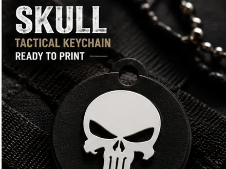 Skull Tactical Keychain 3D | Portachiavi Teschio
