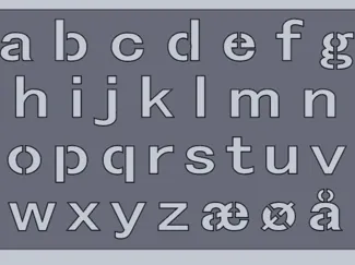 Stencil danish alphabet small letters