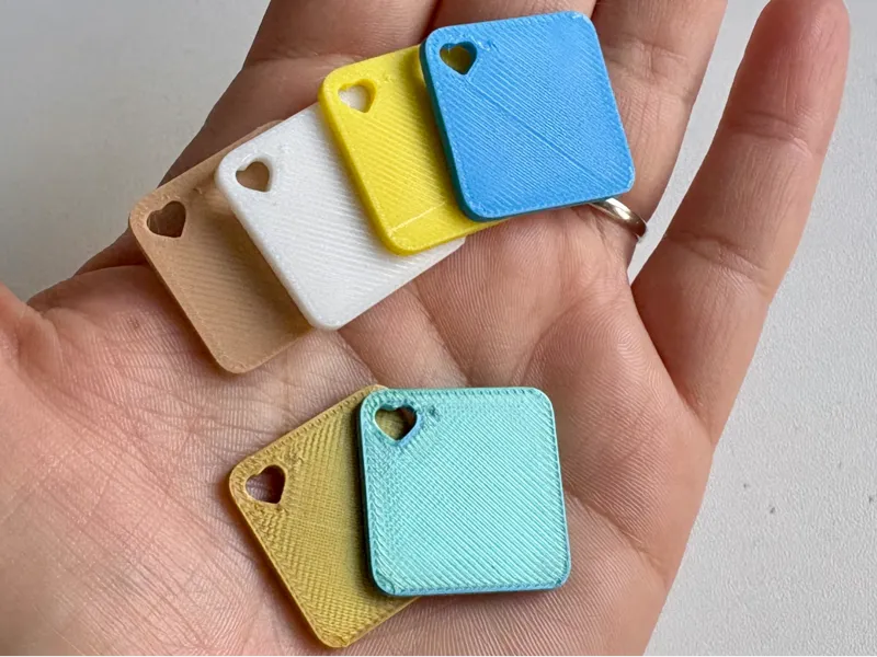 Filament swatch with heart hole