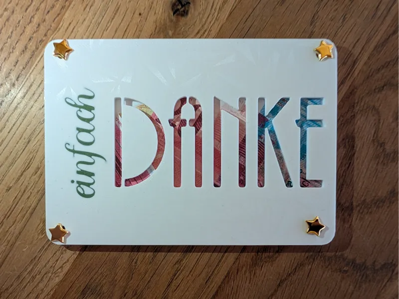 Gelschenk - einfach Danke