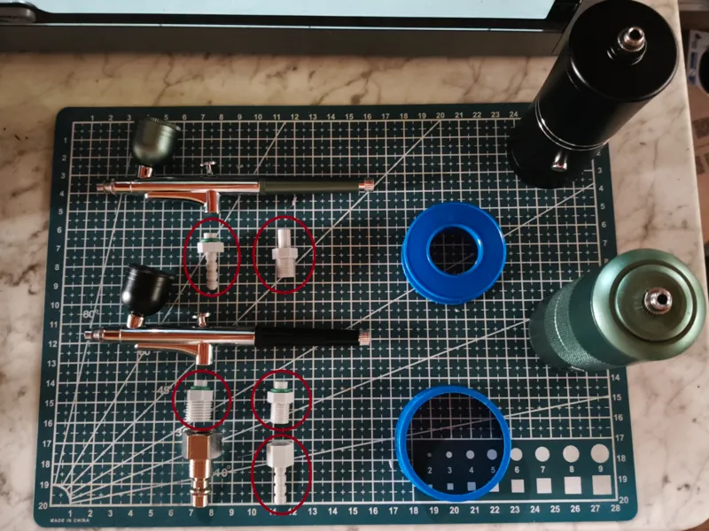 Adaptadores aerógrafos Aliexpress a compresor