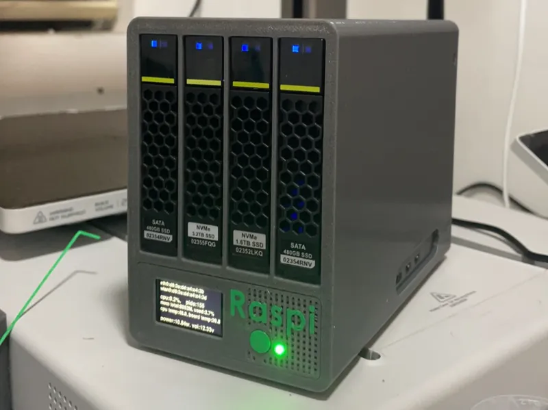 树莓派5 nas 4*2.5寸sata 机箱