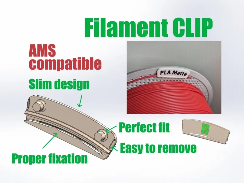 Slim Filament Clip for Bambu spools