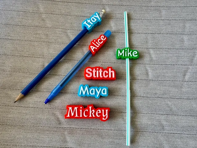 Customizable Name Topper (Pencil/Straw/Drawstring)