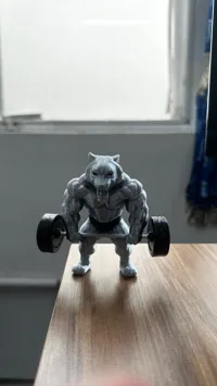 Figurine 3D tigre musclé haltérophile — photo 4