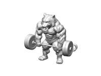 Figurine 3D tigre musclé haltérophile — photo 2