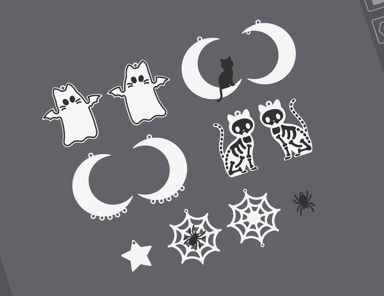 Halloween Earrings, No AMS, Quick Print view 3