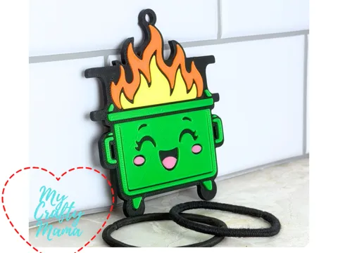 Accesorio para sujetar ligas de cabello: Dumpster Fire Hair Tie Key Chain — referencia de MakerWorld