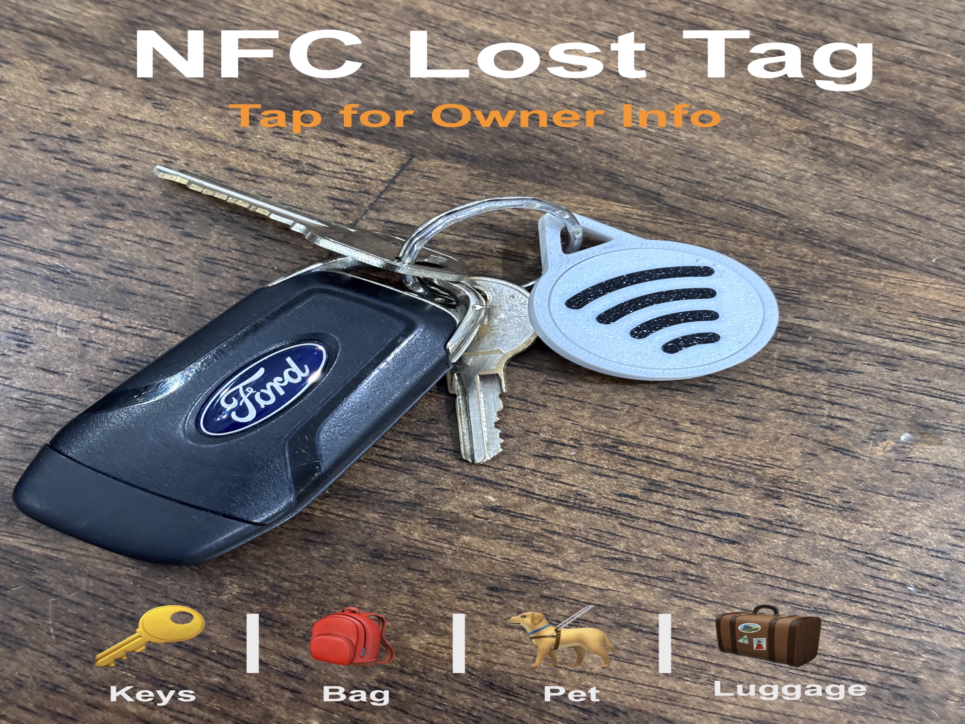 NFC Lost Tag – Smart Keychain for Keys, Bags & Pet
