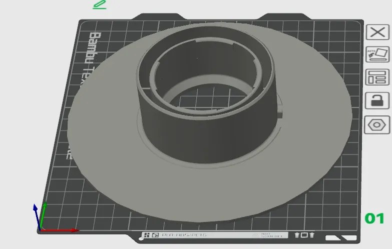 reusable spool for a1 Mini pate | a1 mini 能打印的 裁剪过的 官方耗材的料盘