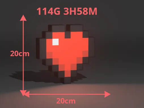 MINECRAFT HEART LEDBOX LAMP WALLART ROOM DECOR