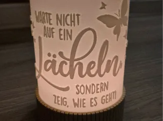 Windlicht Warte nicht auf ein Lächeln