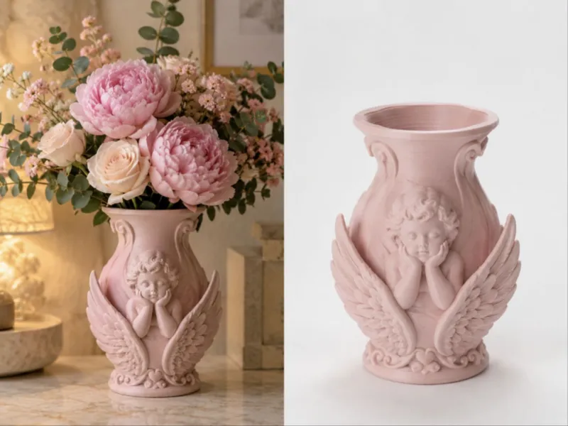 Pink Angel Relief Vase